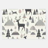 Scandinavisch ornament herten wit zwart eenvoudig inpakpapier vel (Voorkant 2)