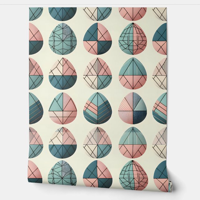 Scandinavisch Pasen Ei Peel and Stick Behang (Afrollen)