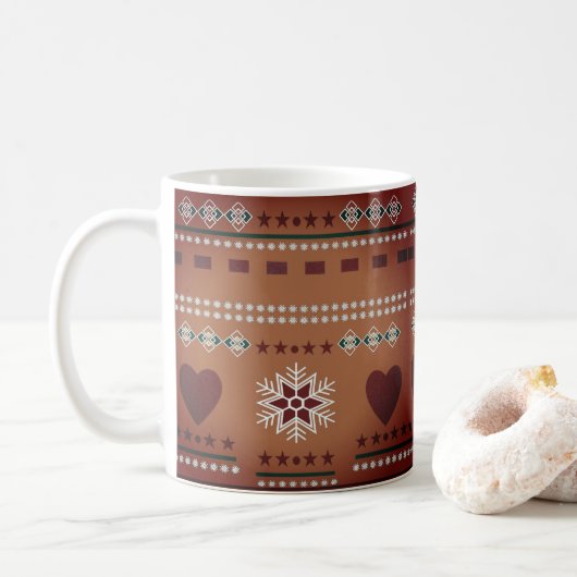 Scandinavisch patroon, noordse stijl koffiemok (Met donut)