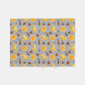 Scandinavisch peperkoek en citrus kerstfeest fleece deken (Voorkant (Horizontaal))