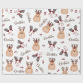 Scandinavisch plezier rendieren feestelijke kerst cadeaupapier (Vlak)