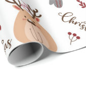 Scandinavisch plezier rendieren feestelijke kerst cadeaupapier (Rol Hoek)