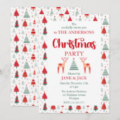 Scandinavisch rendier feestelijke boom kerstfeest kaart (Voorkant / Achterkant)