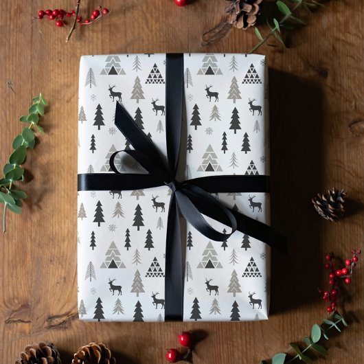 Scandinavisch rendier Kerst Inpakpapier