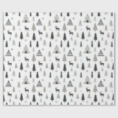 Scandinavisch rendier Kerst Inpakpapier (Vlak)