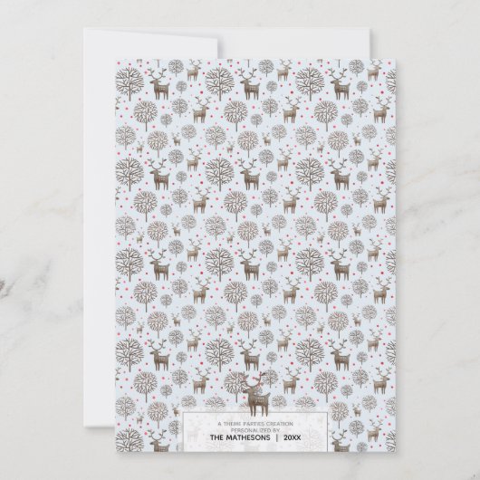 Scandinavisch rendier Waterverf kerstfeest Kaart (Achterkant)