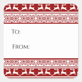 Scandinavisch rendierlijk Label met noordse kerstm