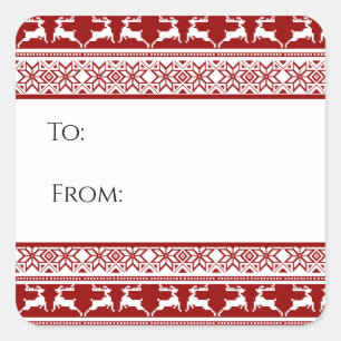 Scandinavisch rendierlijk Label met noordse kerstm