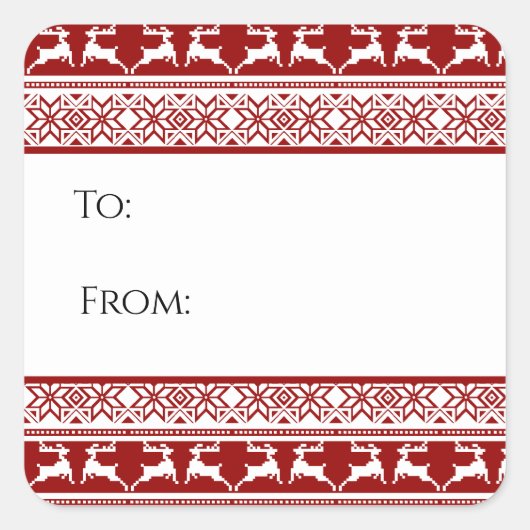 Scandinavisch rendierlijk Label met noordse kerstm (Voorkant)