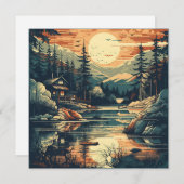 Scandinavisch Retro Art Mountain Home (Voorkant / Achterkant)