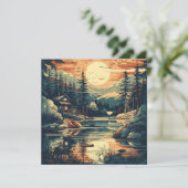 Scandinavisch Retro Art Mountain Home (Staand voorkant)