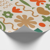 Scandinavisch Retro Rustic-kerstpatroon Cadeaupapier (Hoek)