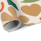 Scandinavisch Retro Rustic-kerstpatroon Cadeaupapier (Rol Hoek)