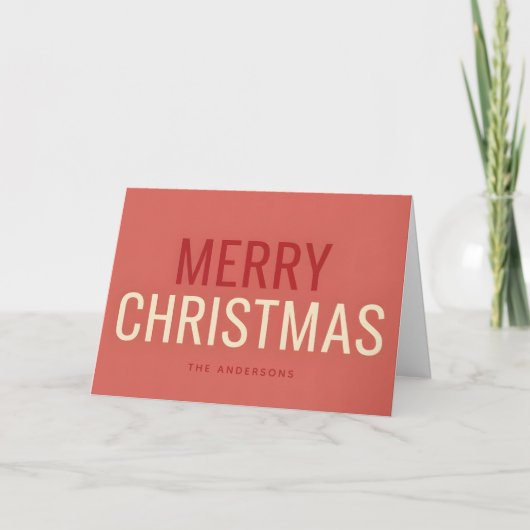 Scandinavisch Retro Script Prettig Kerstfeest Feestdagen Kaart (Voorkant)