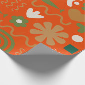 Scandinavisch roestvrij kerstpatroon cadeaupapier (Hoek)