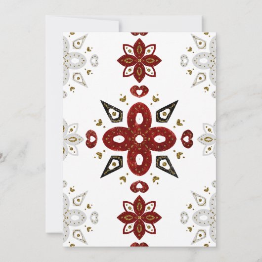 Scandinavisch rood blauw noords Vrijgezellenfeest Kaart (Achterkant)