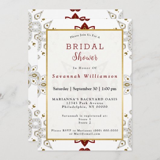 Scandinavisch rood blauw noords Vrijgezellenfeest Kaart (Voorkant / Achterkant)