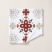 Scandinavisch rood Blauw Nordic Graphic Bad Handdoek (Wasdoekje)