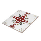 Scandinavisch rood Blauw Nordic Graphic Tegeltje (Zijkant)