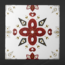 Scandinavisch rood Blauw Nordic Graphic Tegeltje