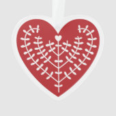 Scandinavisch rood hart AcrylOrnament Ornament (achterkant)