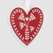 Scandinavisch rood hart AcrylOrnament Ornament (voorkant)