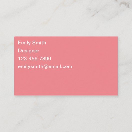 Scandinavisch Roos roze minimalistisch eenvoudig k Visitekaartje (Achterkant)