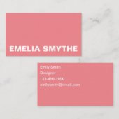 Scandinavisch Roos roze minimalistisch eenvoudig k Visitekaartje (Voorkant / Achterkant)