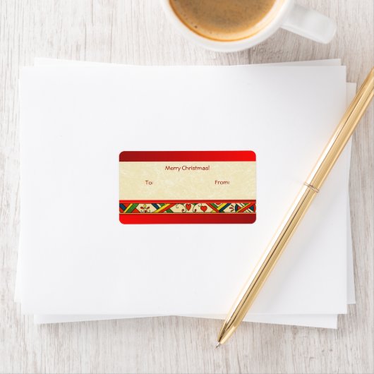 Scandinavisch Rosemaling Folk Art Gift Label (Insitu)