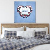 Scandinavisch Rosemaling hart Custom Jubileum Canvas Afdruk (Insitu (Slaapkamer))