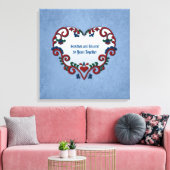 Scandinavisch Rosemaling hart Custom Jubileum Canvas Afdruk (Insitu (Woonkamer))