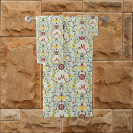 Scandinavisch Rosemaling Monogram Patroon Nordic Bad Handdoek