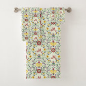Scandinavisch Rosemaling Monogram Patroon Nordic Bad Handdoek (Insitu)