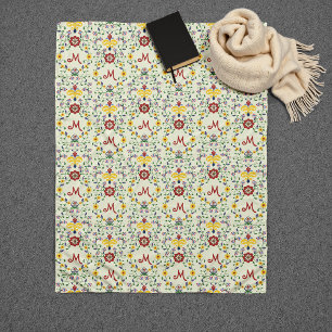 Scandinavisch Rosemaling Monogram Patroon Nordic Fleece Deken