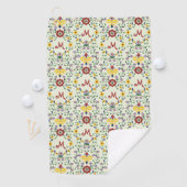 Scandinavisch Rosemaling Monogram Patroon Nordic Golfhanddoek (Insitu)
