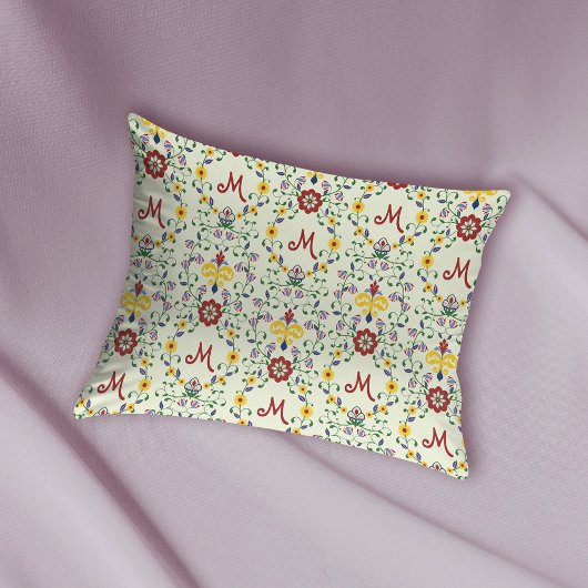 Scandinavisch Rosemaling Monogram Patroon Nordic Kussensloop