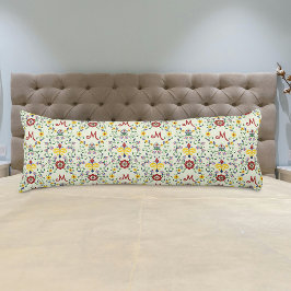 Scandinavisch Rosemaling Monogram Patroon Nordic Lichaamskussen