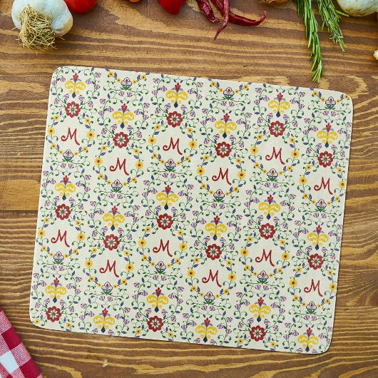 Scandinavisch Rosemaling Monogram Patroon Nordic Snijplank