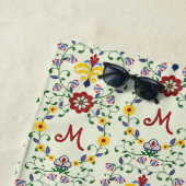 Scandinavisch Rosemaling Monogram Patroon Nordic Strandlaken (In situ)