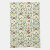 Scandinavisch Rosemaling Monogram Patroon Nordic Theedoek (Verticaal)