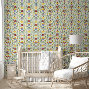 Scandinavisch Rozemarijnpatroon Nordic Floral Art Behang