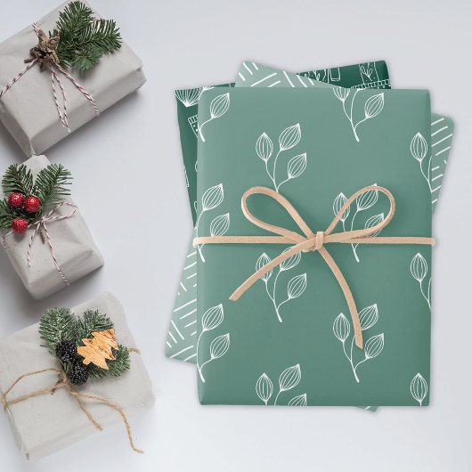 Scandinavisch rustiek minimaal folk patroon inpakpapier vel