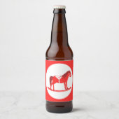 Scandinavisch schommelpaard bier etiket (Voorkant)