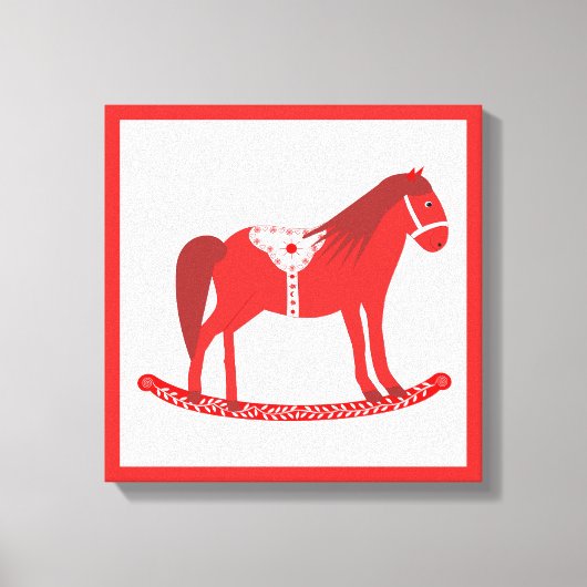 Scandinavisch schommelpaard canvas afdruk (Voorkant)