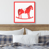 Scandinavisch schommelpaard canvas afdruk (Insitu (Slaapkamer))