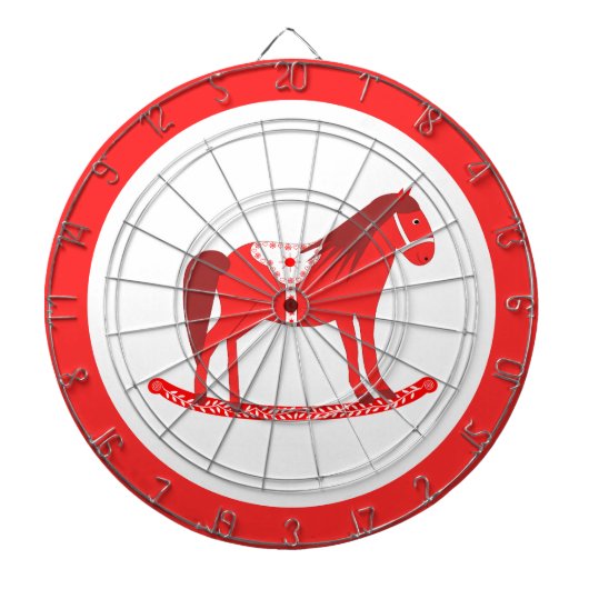 Scandinavisch schommelpaard dartbord (Voorkant)