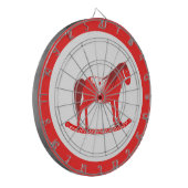 Scandinavisch schommelpaard dartbord (Voorkant Links)