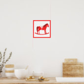 Scandinavisch schommelpaard poster (Keuken)