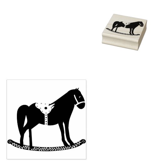 Scandinavisch schommelpaard rubberstempel