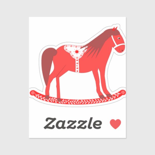 Scandinavisch schommelpaard sticker (Vel)